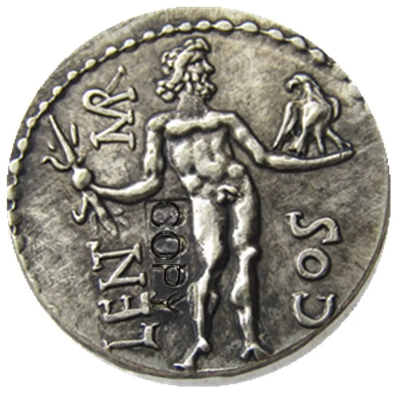 Roman Republic Denarius Replica – Triskeles & Jupiter (Civil War Issue, 49 BCE)