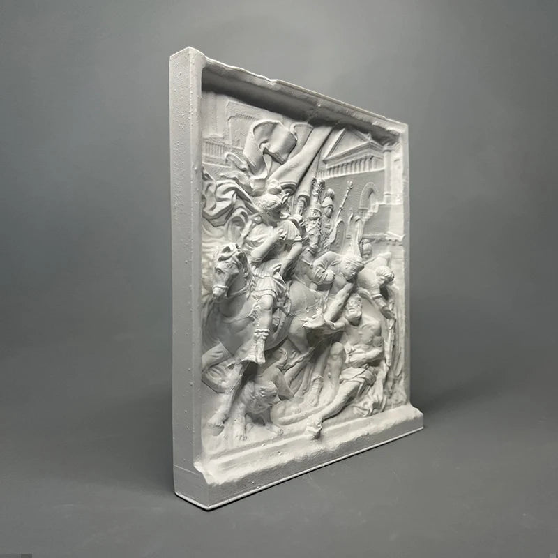 Meeting of Alexander and Diogenes – Plaster Relief Reproduction (after Pierre Puget, Louvre)