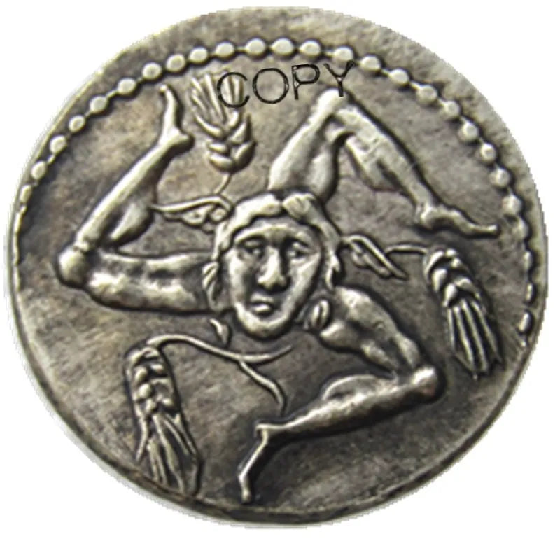 Roman Republic Denarius Replica – Triskeles & Jupiter (Civil War Issue, 49 BCE)