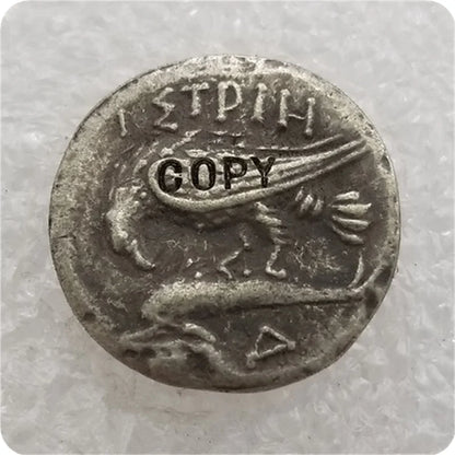 Istros Silver Drachm Replica – Two Heads & Eagle on Dolphin (400–300 BC)