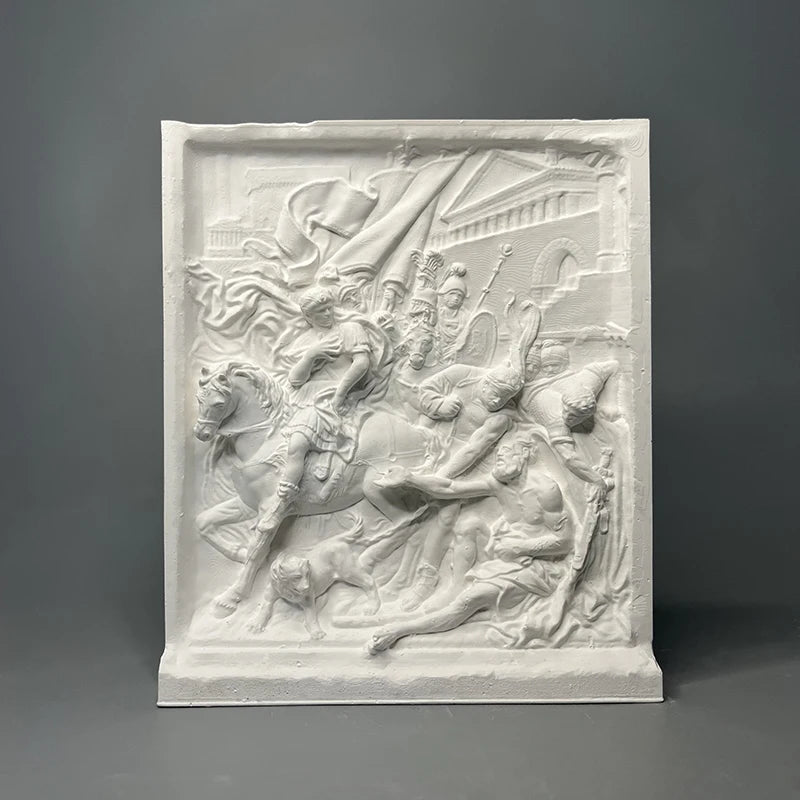 Meeting of Alexander and Diogenes – Plaster Relief Reproduction (after Pierre Puget, Louvre)
