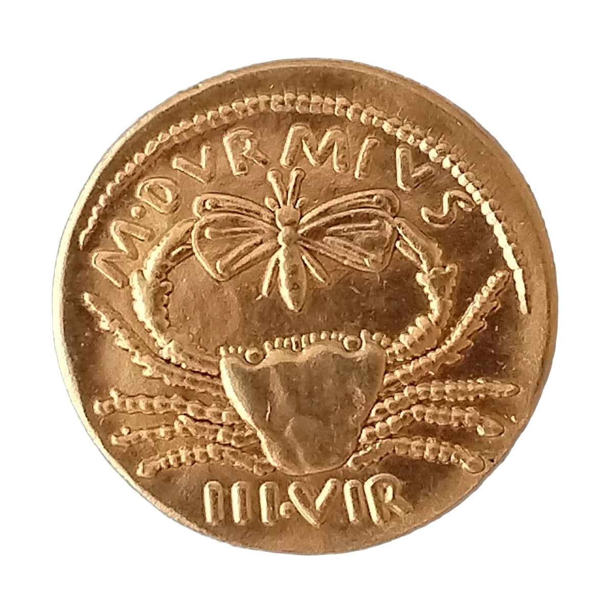 Gold-Plated Replica of Augustus Roman Coin (19 BC–4 BC)