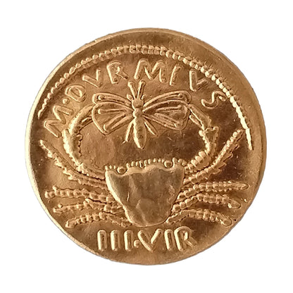 Gold-Plated Replica of Augustus Roman Coin (19 BC–4 BC)