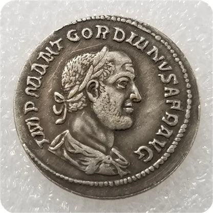 Roman Denarius – Gordian II with Virtus – Replica (238 CE)