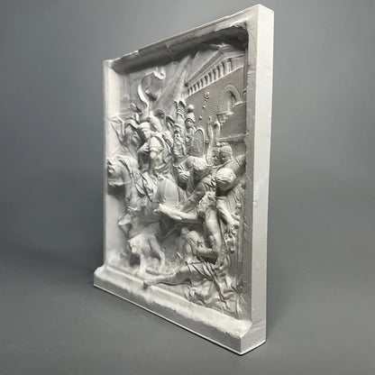 Meeting of Alexander and Diogenes – Plaster Relief Reproduction (after Pierre Puget, Louvre)