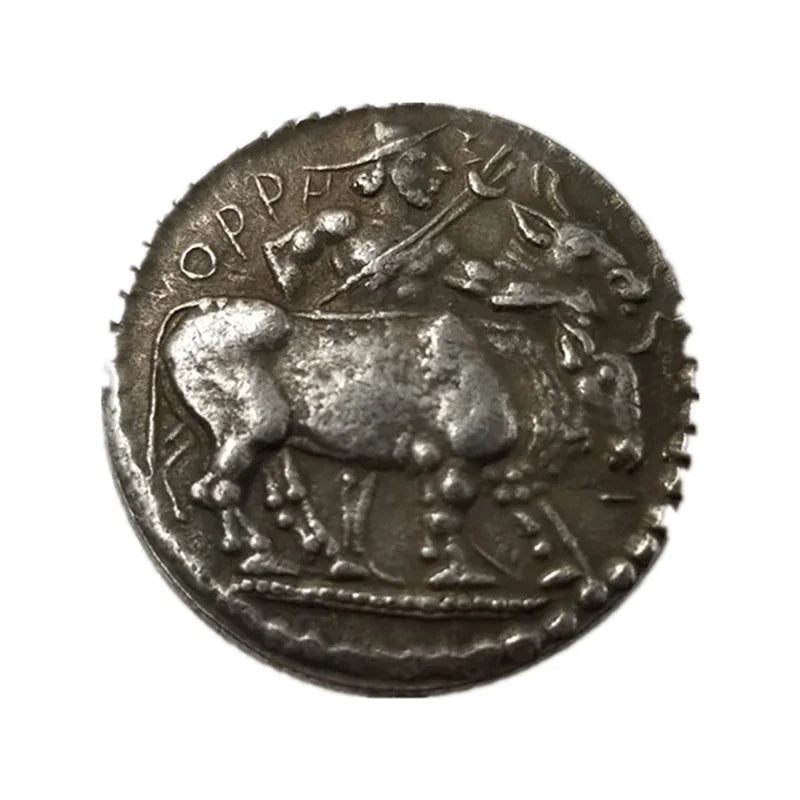 Orreskioi Octadrachm Coin Replica – Herdsman with Bulls (c. 479–465 BC)