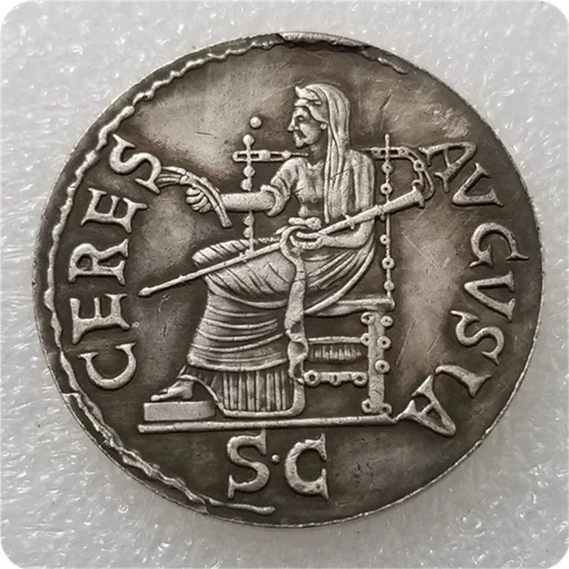 Roman Sestertius – Claudius with Ceres Augusta – Replica (41–54 CE)