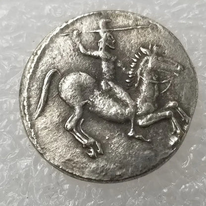 Greek Sicilian Didrachm – Gela Man-Headed Bull & Horseman – Replica (c. 490–475 BCE)