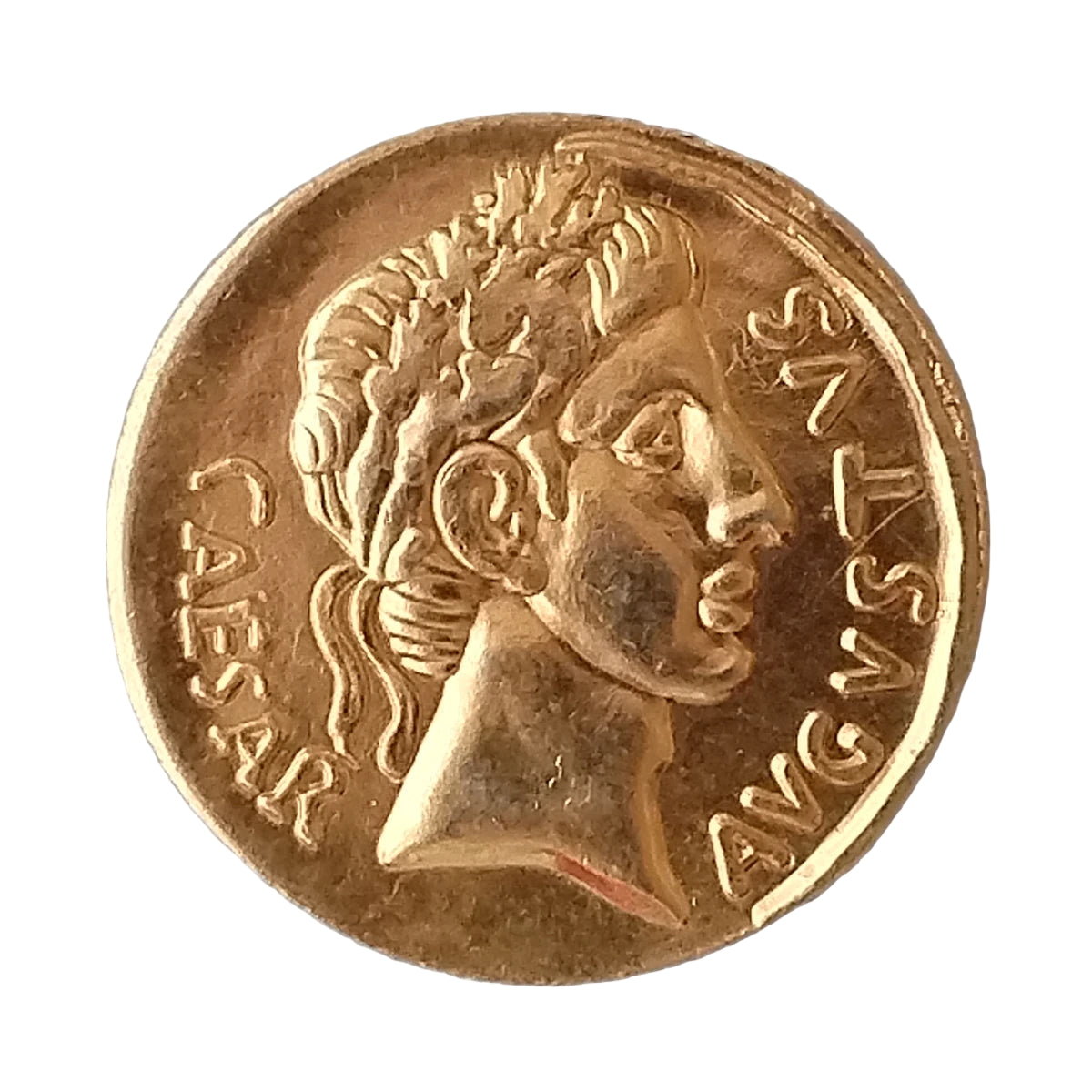 Gold-Plated Replica of Augustus Roman Coin (19 BC–4 BC)