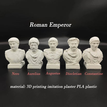 Roman Emperor Busts – Nero, Marcus Aurelius, Augustus, Diocletian & Constantine
