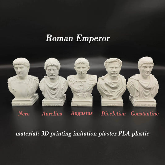 Roman Emperor Busts – Nero, Marcus Aurelius, Augustus, Diocletian & Constantine