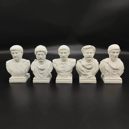 Roman Emperor Busts – Nero, Marcus Aurelius, Augustus, Diocletian & Constantine