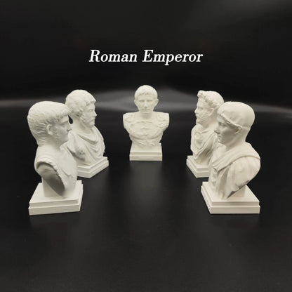 Roman Emperor Busts – Nero, Marcus Aurelius, Augustus, Diocletian & Constantine