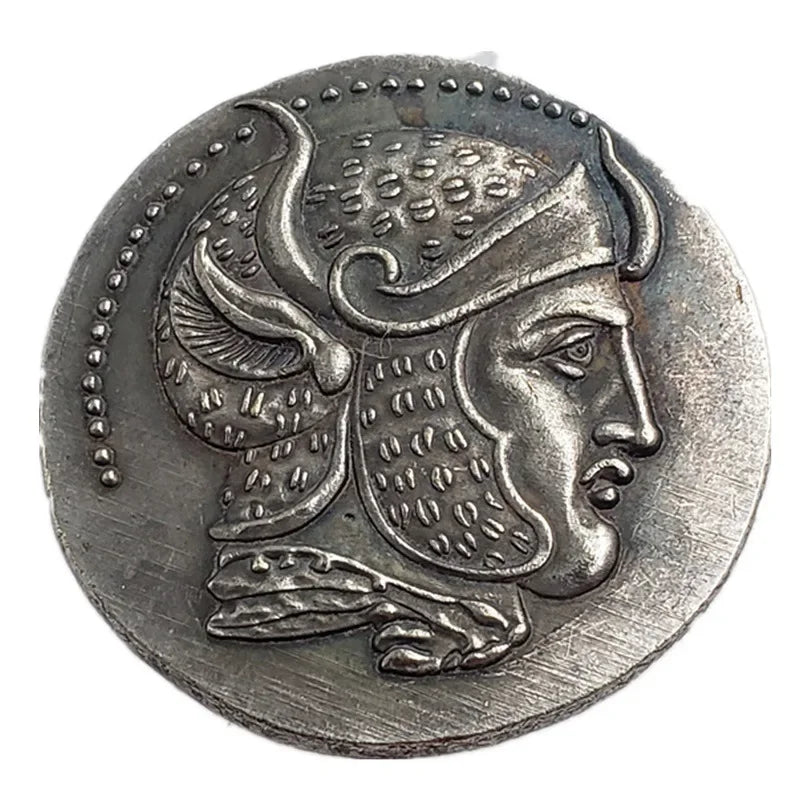 Seleukid Kingdom Silver Tetradrachm Replica – Seleukos I Nikator (Panther-Skin Helmet Type, c. 305–295 BC)
