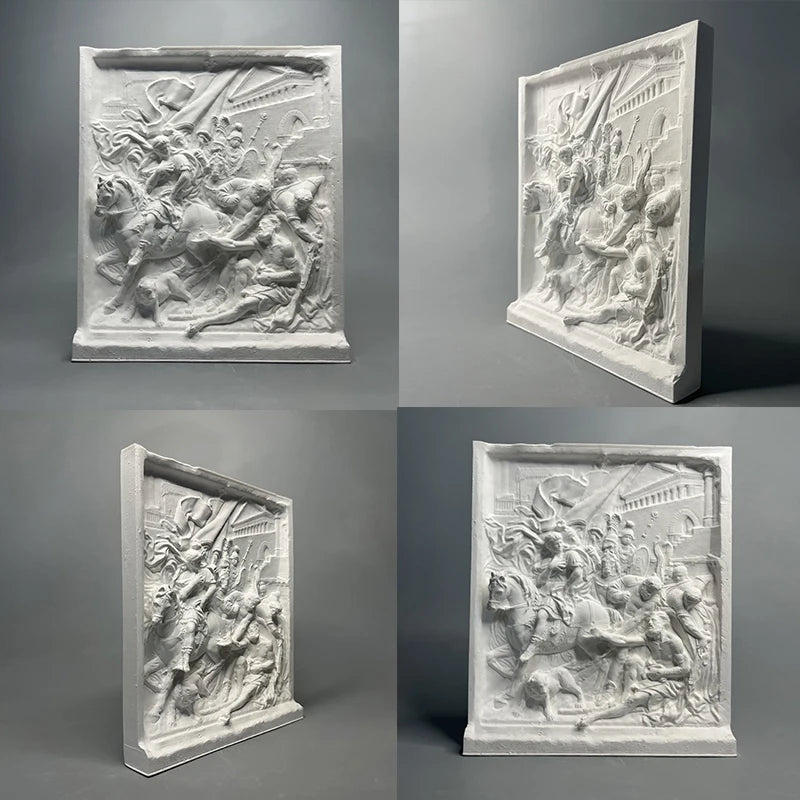 Meeting of Alexander and Diogenes – Plaster Relief Reproduction (after Pierre Puget, Louvre)