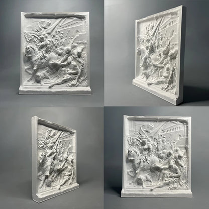 Meeting of Alexander and Diogenes – Plaster Relief Reproduction (after Pierre Puget, Louvre)