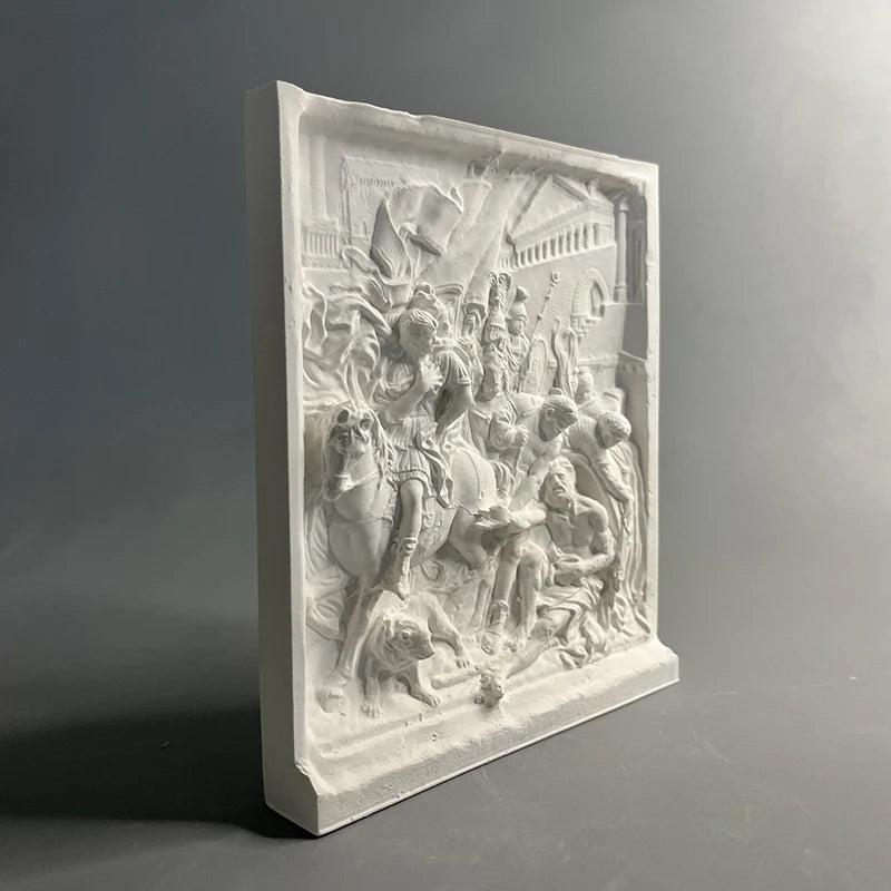 Meeting of Alexander and Diogenes – Plaster Relief Reproduction (after Pierre Puget, Louvre)