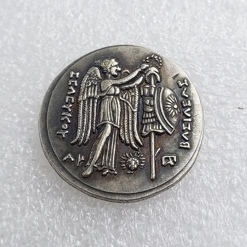 Seleukid Kingdom Silver Tetradrachm Replica – Seleukos I Nikator (Panther-Skin Helmet Type, c. 305–295 BC)
