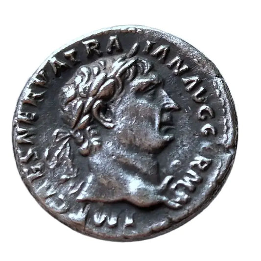 Trajan Roman Denarius Coin Replica (101–102 AD)
