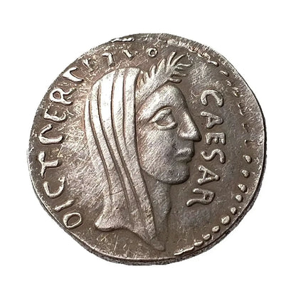 AR Denarius – Julius Caesar (44 BC) Replica Coin