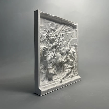 Meeting of Alexander and Diogenes – Plaster Relief Reproduction (after Pierre Puget, Louvre)