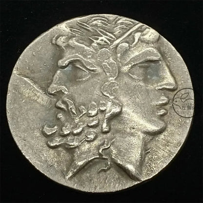 Tenedos Drachm Replica (c. 100–70 BC) – Janiform Heads & Double Axe