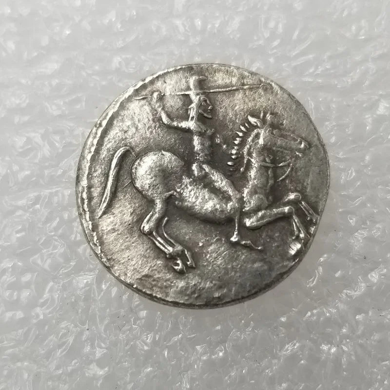 Greek Sicilian Didrachm – Gela Man-Headed Bull & Horseman – Replica (c. 490–475 BCE)