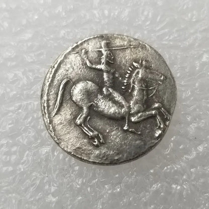 Greek Sicilian Didrachm – Gela Man-Headed Bull & Horseman – Replica (c. 490–475 BCE)